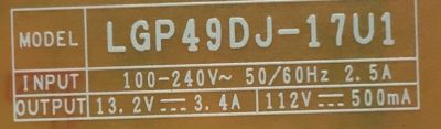 FUENTE PARA TV LG / NUMERO DE PARTE EAY64511108 / EAX67189201 (1.0) / LGP49DJ-17U1 / CCL:CCP-3400ST / 64511108 / EAX67189201 / MODELO 49UT640S0UA - Imagen 5